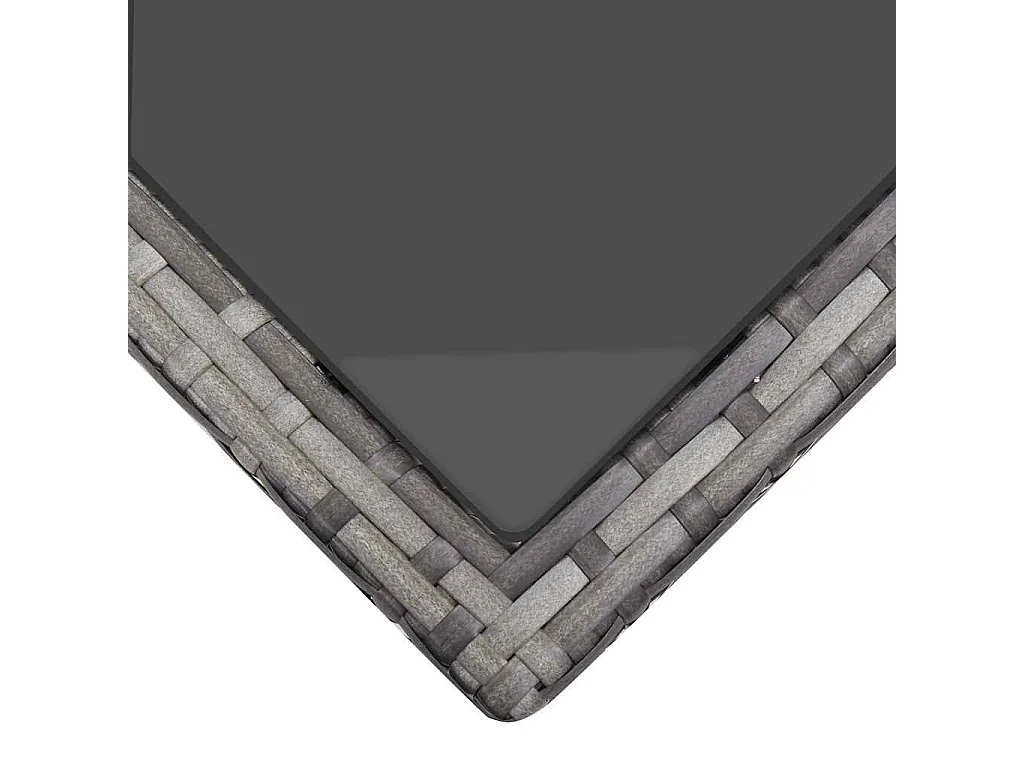 6 pcs conjunto lounge de jardim c/ almofadões vime PE cinzento