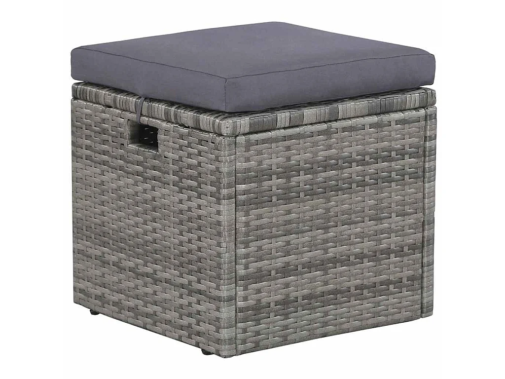 Salon de jardin 6 pcs avec coussins résine tressée gris