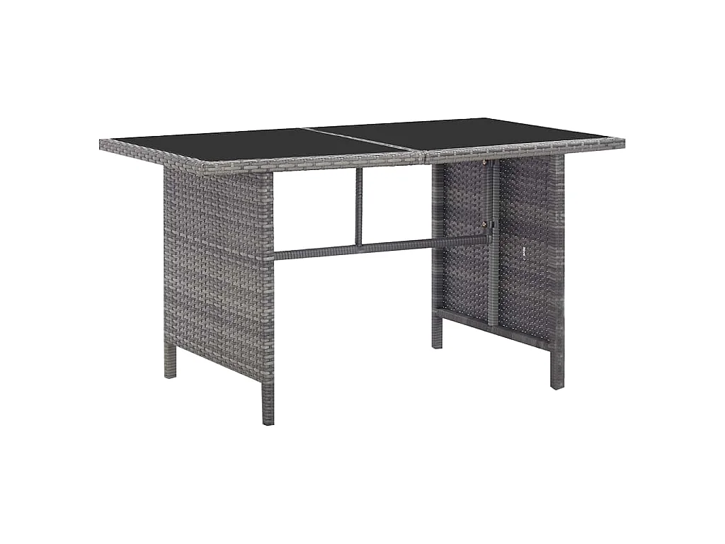 Salon de jardin 6 pcs avec coussins résine tressée gris