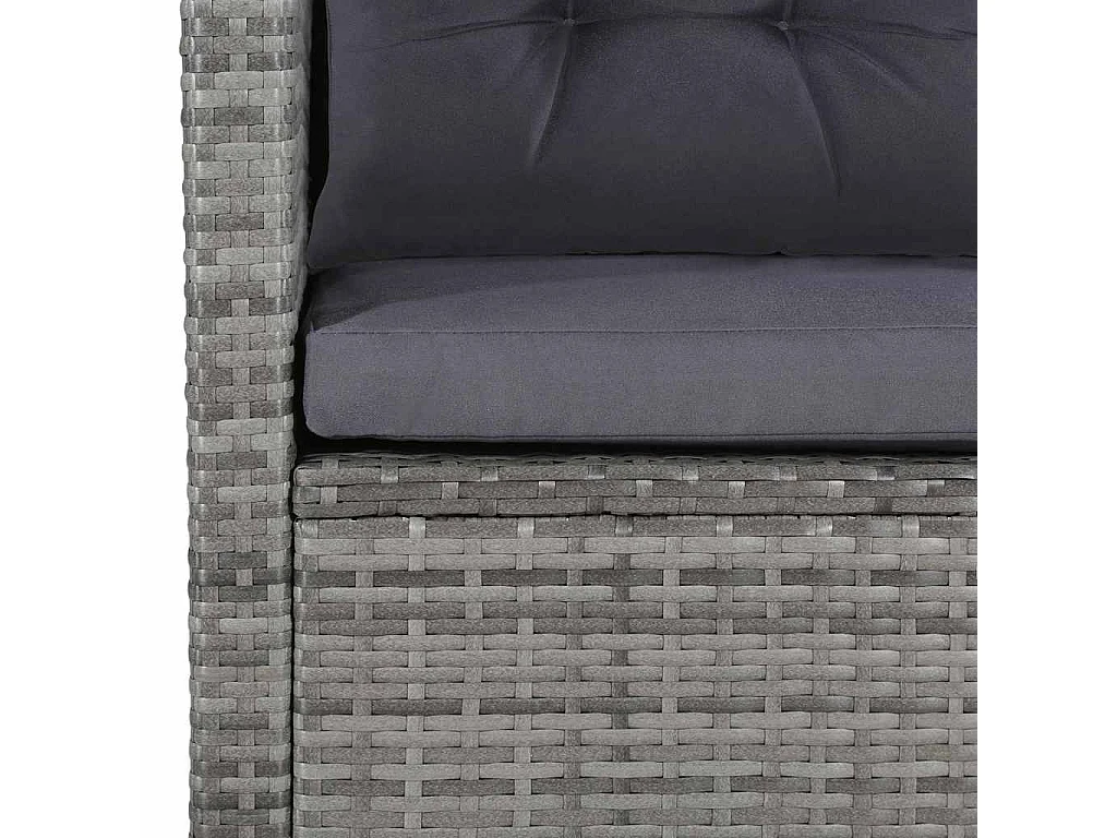 Salon de jardin 6 pcs avec coussins résine tressée gris