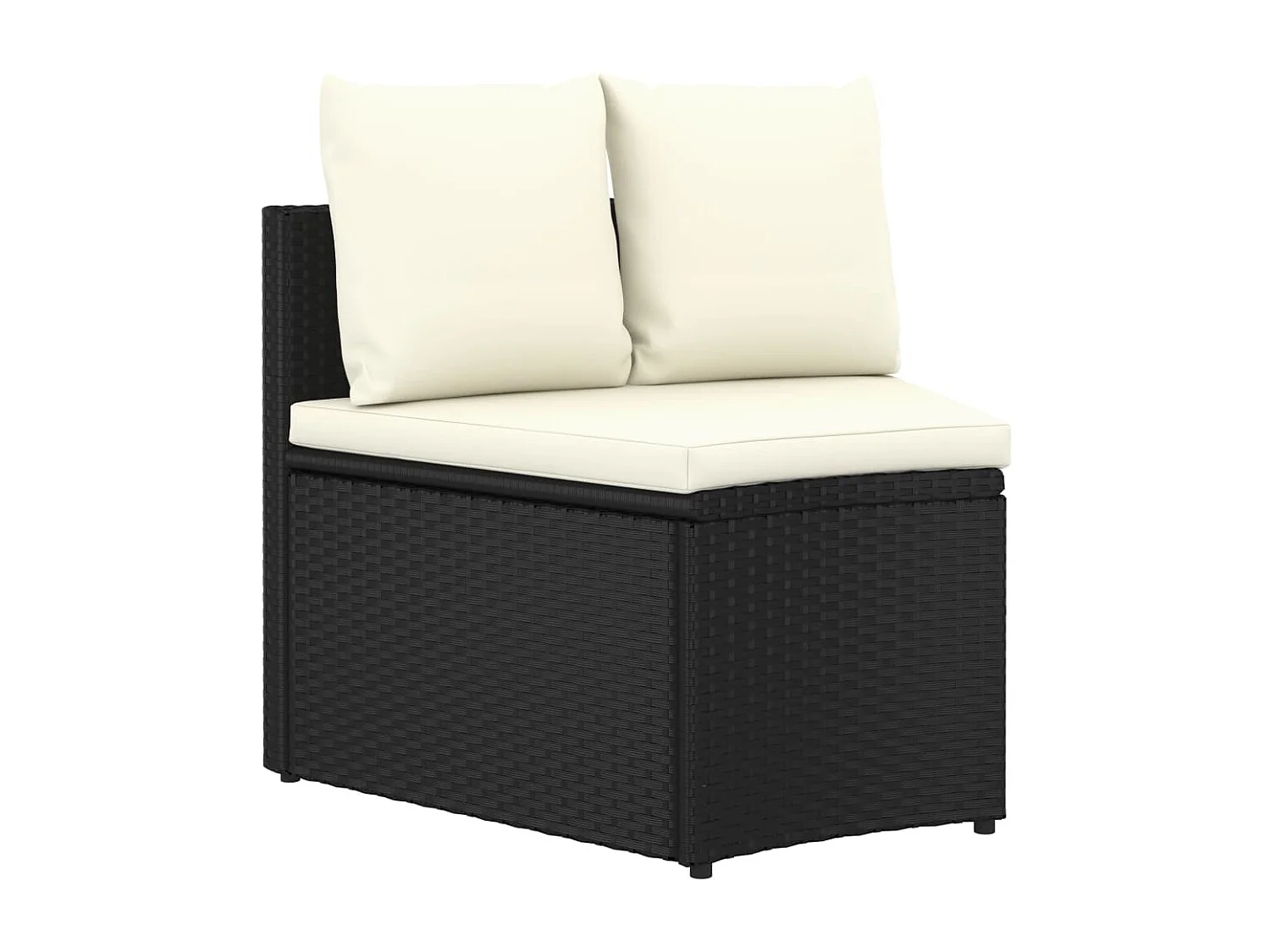 Salon de jardin 7 pcs avec coussins Résine tressée Noir