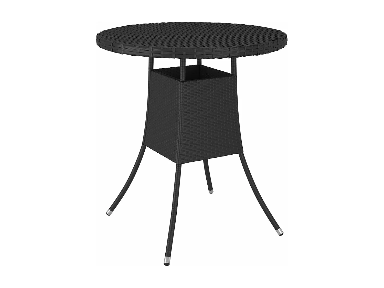 Salon de jardin 7 pcs avec coussins Résine tressée Noir