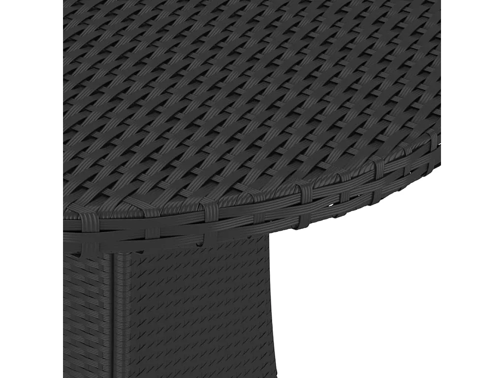 Salon de jardin 7 pcs avec coussins Résine tressée Noir