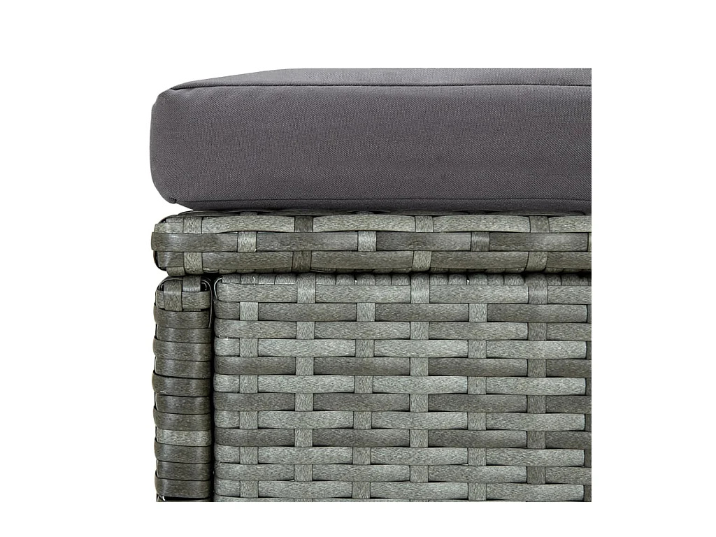 6-tlg. Garten-Lounge-Set mit Auflagen Poly Rattan Grau
