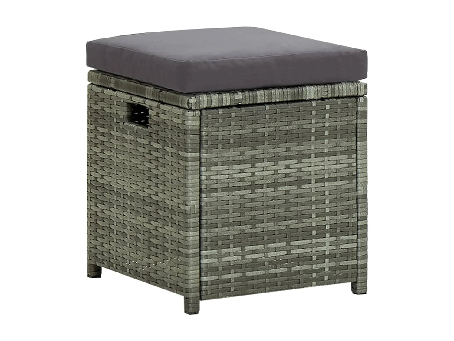 Salon de jardin 6 pcs avec coussins résine tressée gris