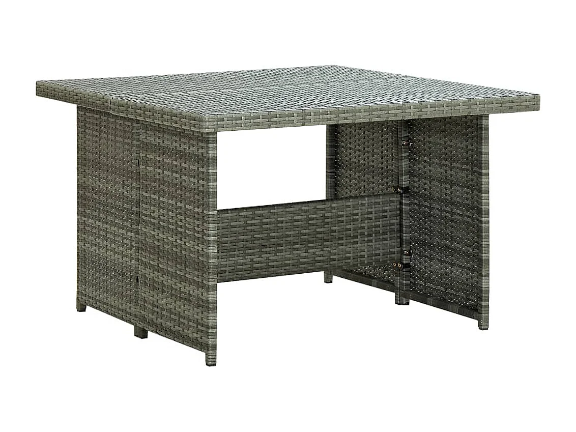 Salon de jardin 6 pcs avec coussins résine tressée gris