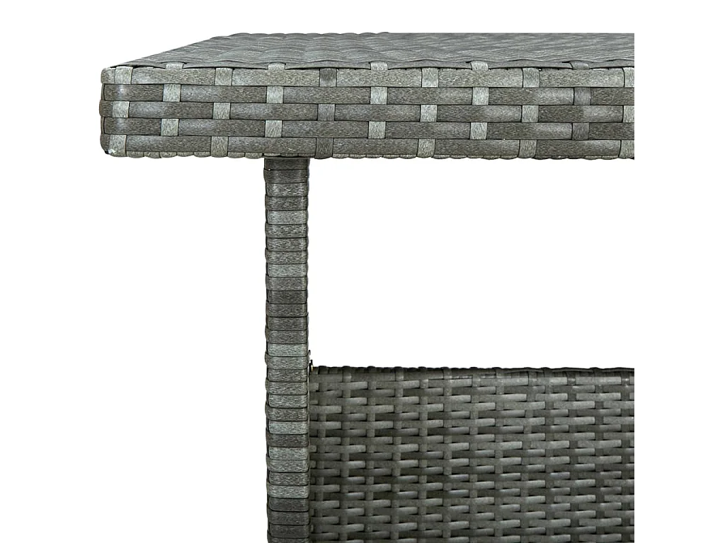 Salon de jardin 6 pcs avec coussins résine tressée gris