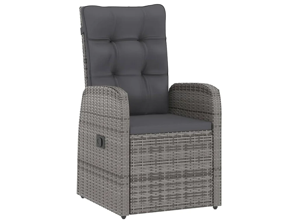 9-tlg. Garten-Essgruppe mit Kissen Poly Rattan Grau