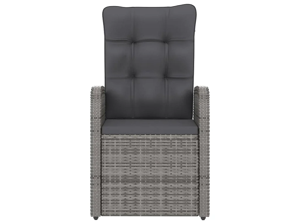 9-tlg. Garten-Essgruppe mit Kissen Poly Rattan Grau