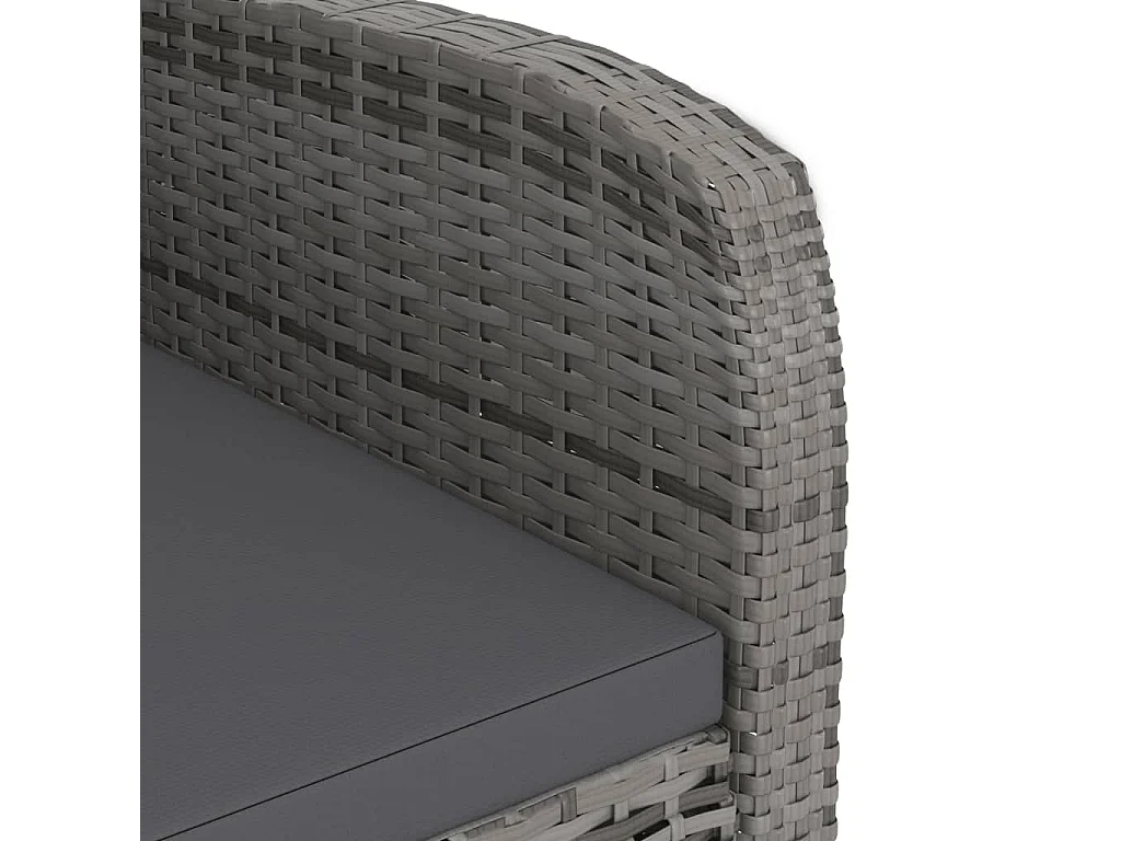 9-tlg. Garten-Essgruppe mit Kissen Poly Rattan Grau