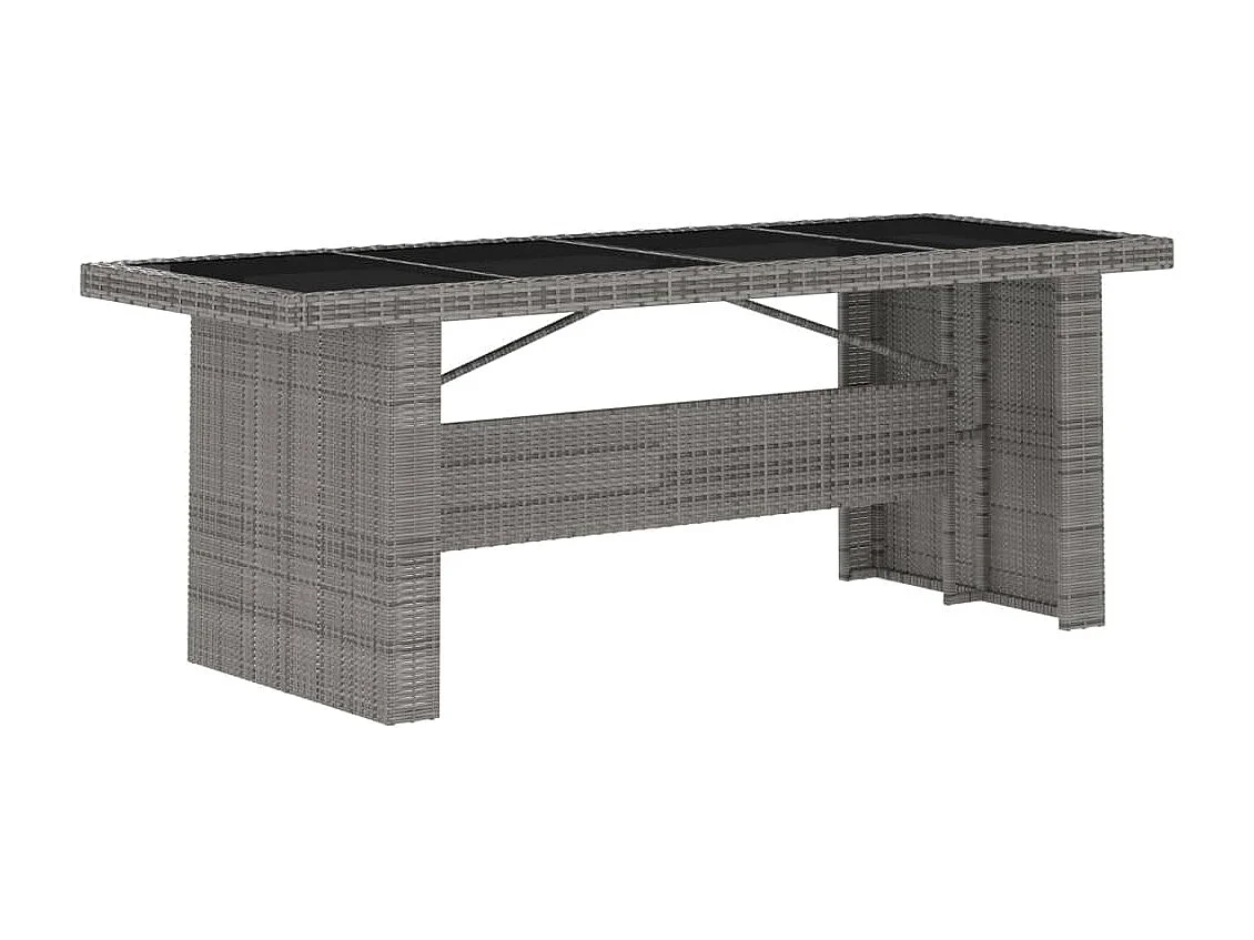 9-tlg. Garten-Essgruppe mit Kissen Poly Rattan Grau