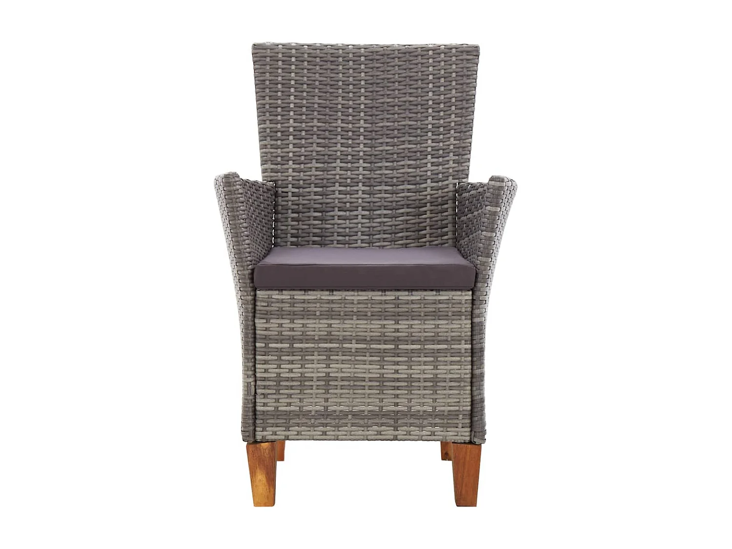 7-delige Eethoek poly rattan en massief acaciahout grijs