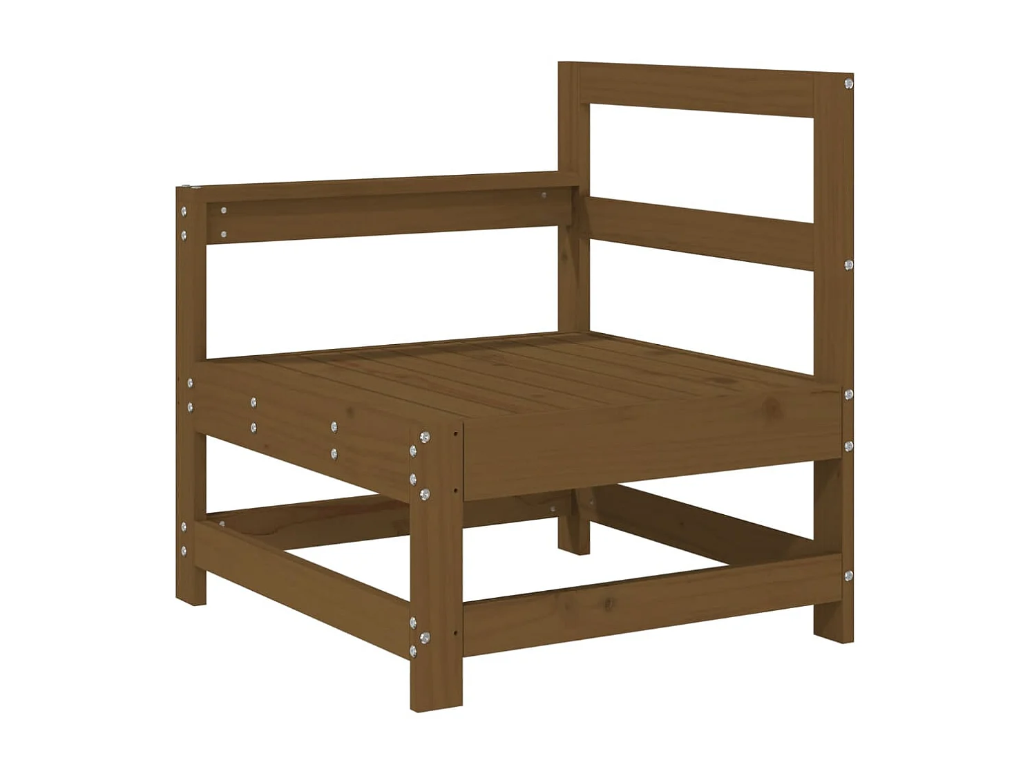 Salon de jardin 3 pcs marron miel bois de pin massif