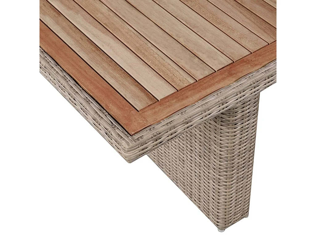 Ensemble à manger d'extérieur 7pcs avec coussins Résine tressée