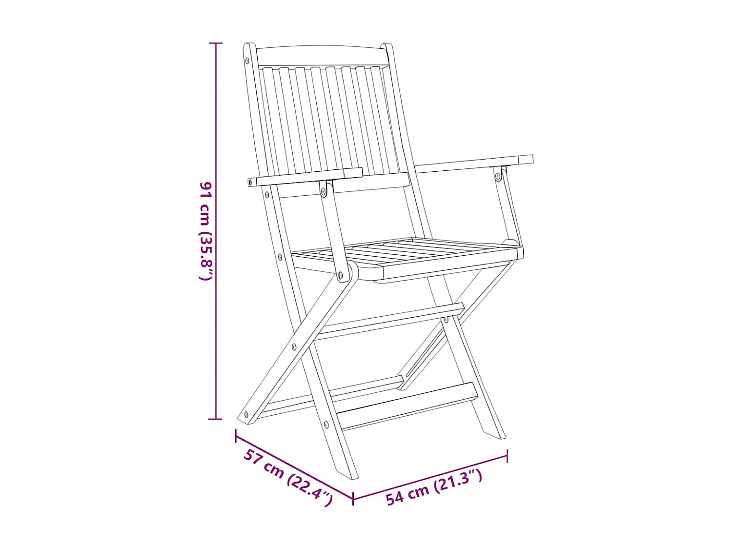 Ensemble à manger d'extérieur pliable 9pcs Bois d'acacia solide