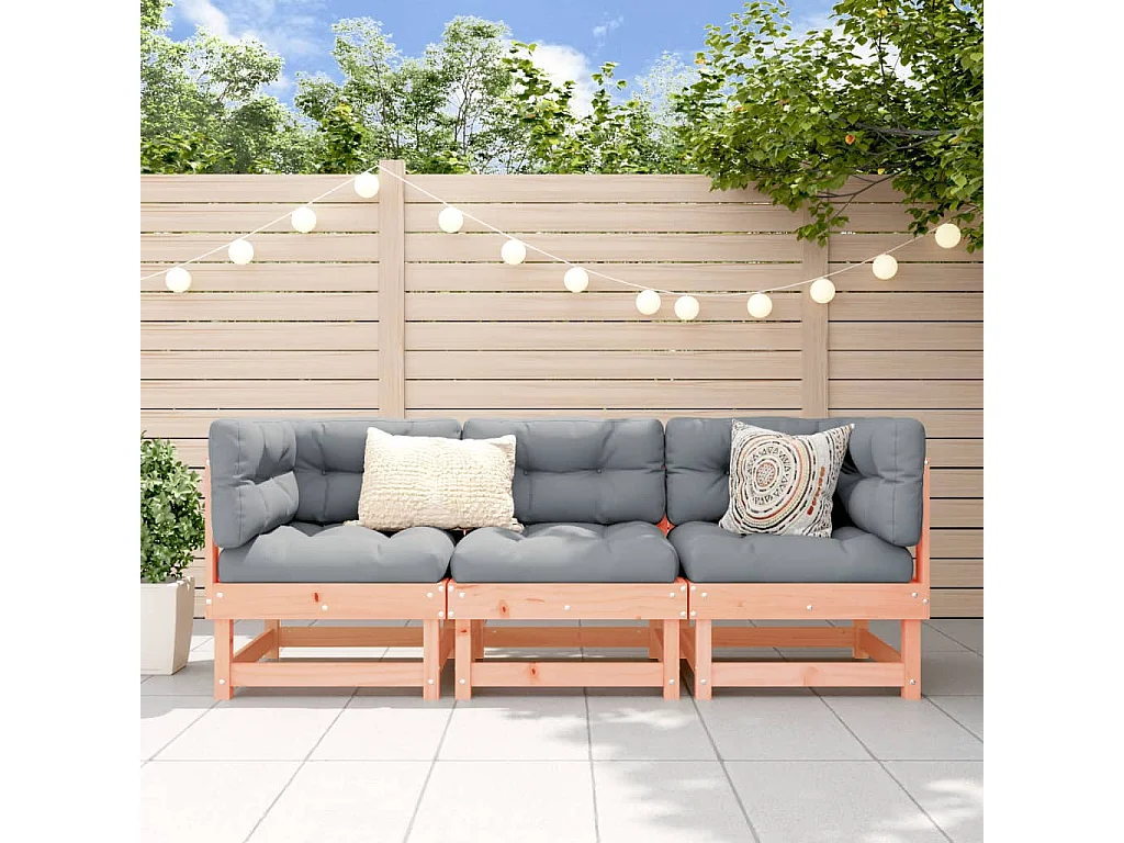 Set Salotto da Giardino 3 pz in Legno Massello di Douglas
