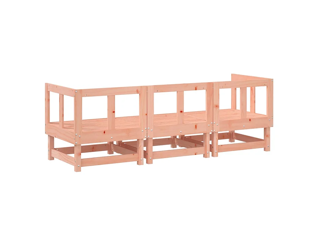 Set Salotto da Giardino 3 pz in Legno Massello di Douglas