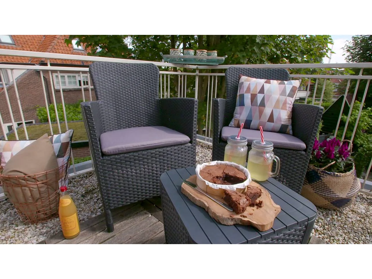 Mobilier pour balcon Miami 5 pcs Graphite 223815