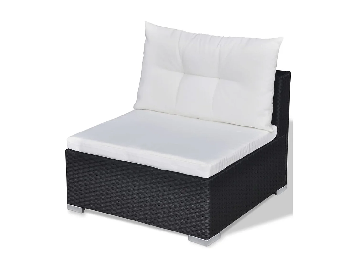 Set muebles de jardín 10 piezas y cojines ratán sintético negro