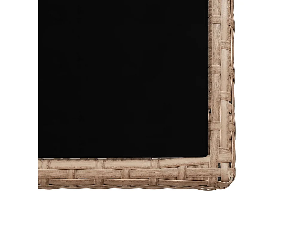 Ensemble à manger d'extérieur avec coussins 15 pcs Rotin Beige