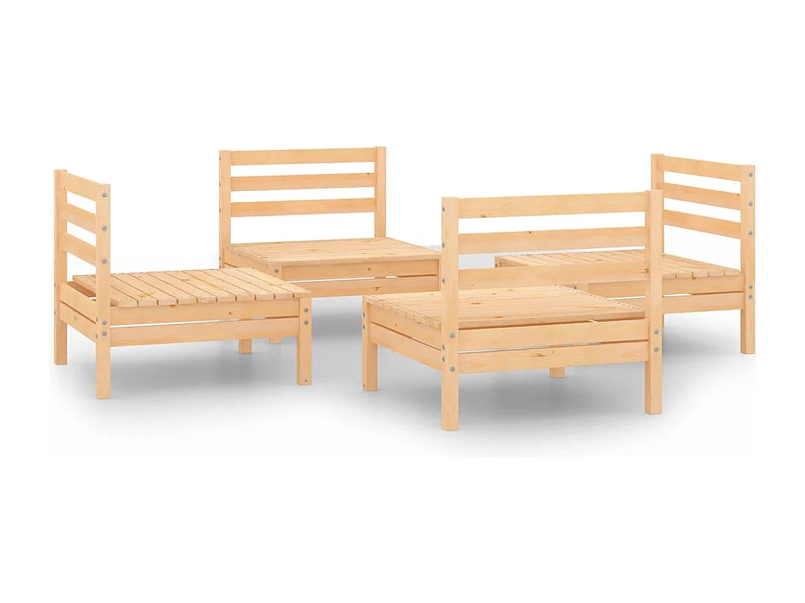 Salon de jardin 4 pcs Bois de pin massif
