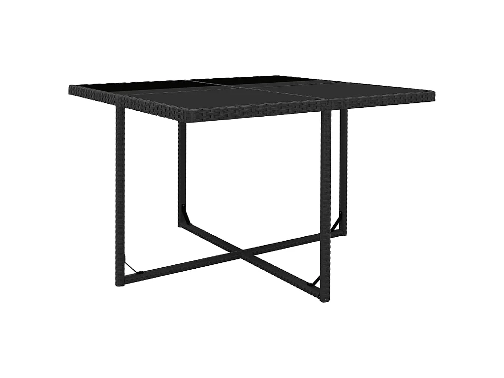 Set da Pranzo da Giardino 9 pz con Cuscini in Polyrattan Nero