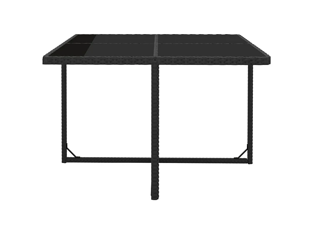Set da Pranzo da Giardino 9 pz con Cuscini in Polyrattan Nero