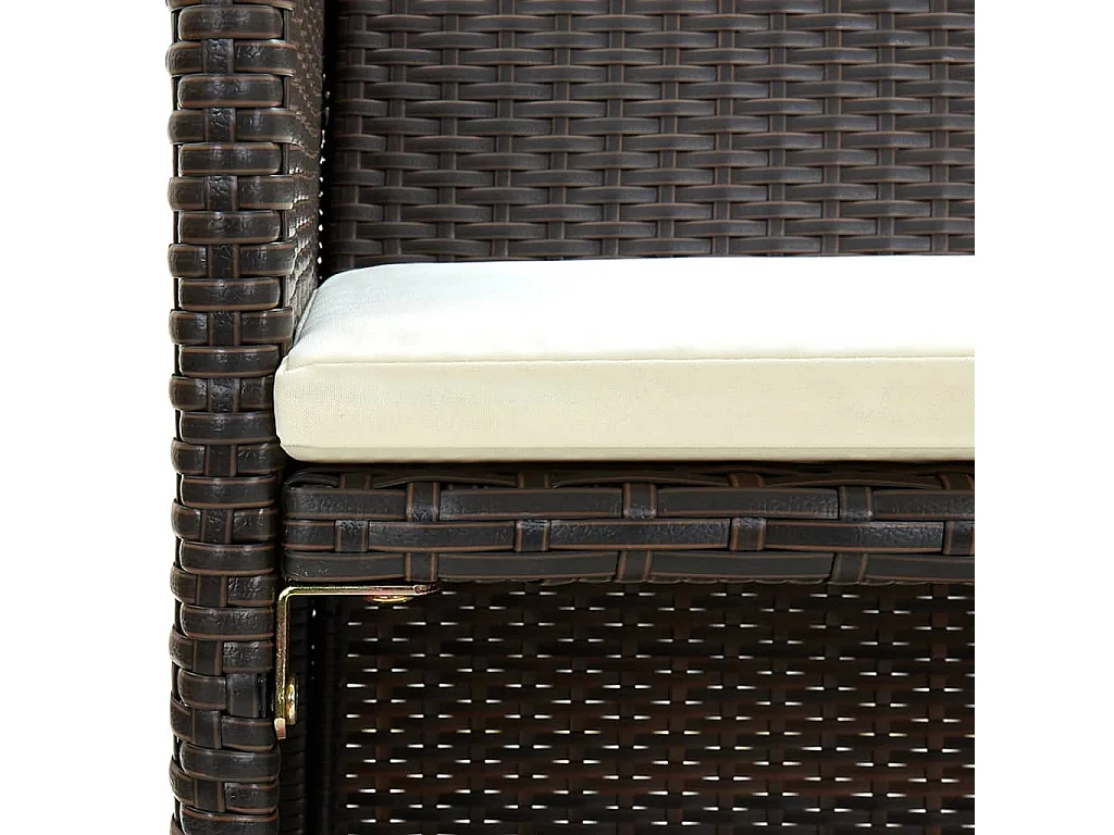 Set Divani da Giardino 4 pz con Cuscini in Polyrattan Marrone
