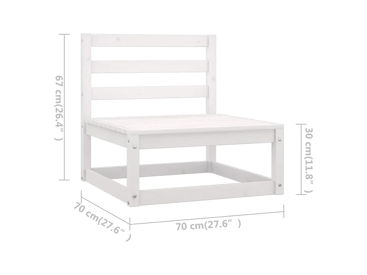 Salon de jardin 8 pcs avec coussins Bois de pin massif