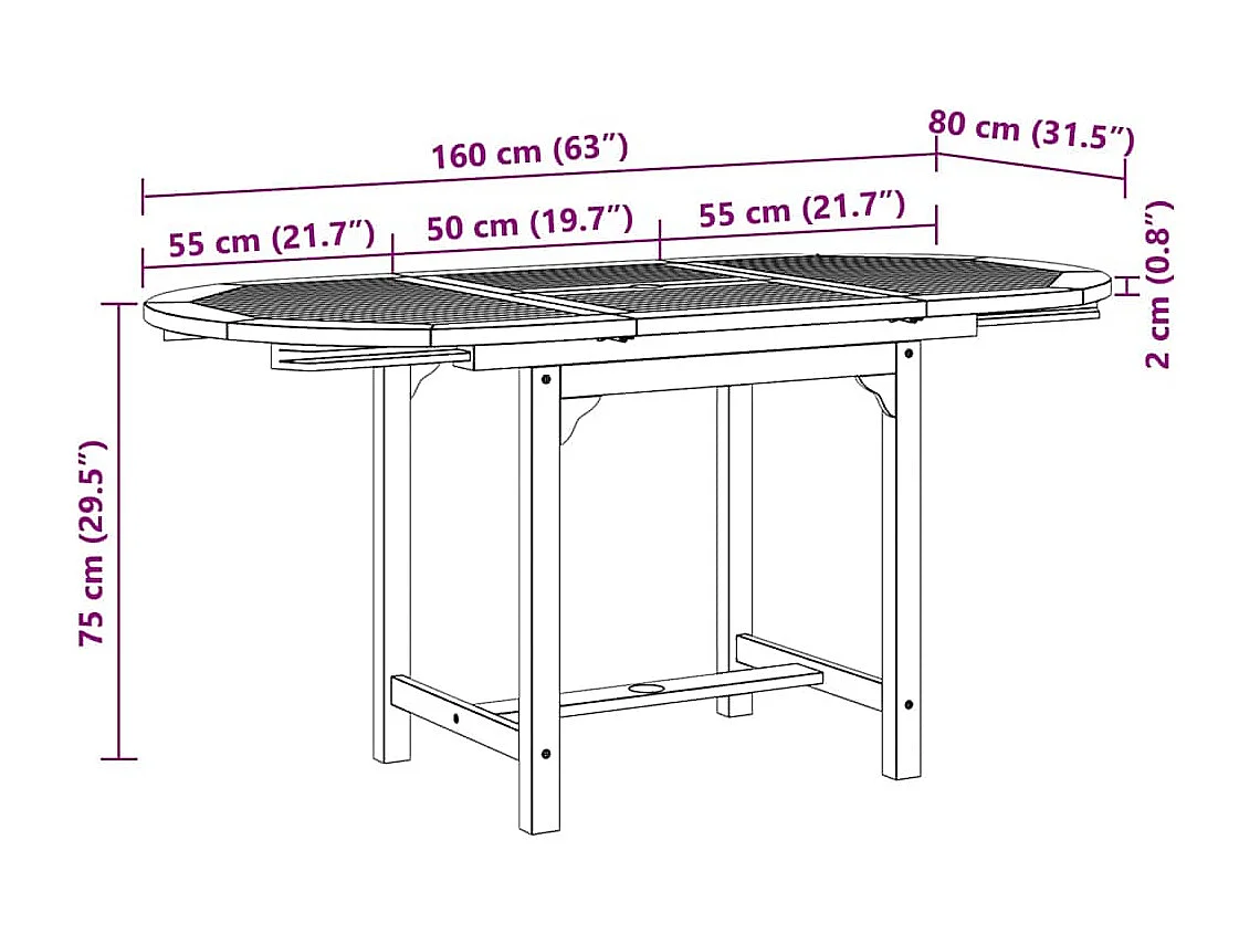 Ensemble à manger d'extérieur 7 pcs Bois de teck solide