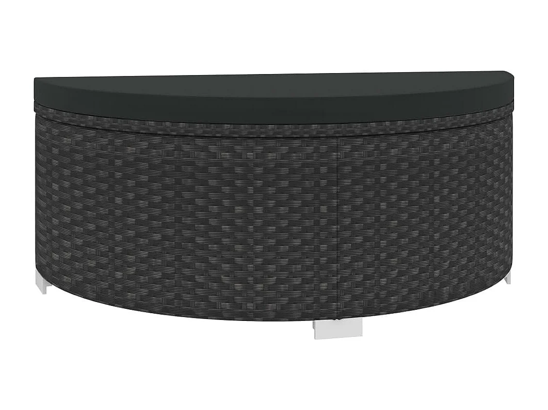 8-tlg. Garten-Lounge-Set mit Auflagen Poly Rattan Schwarz