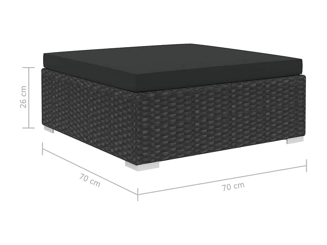 8-tlg. Garten-Lounge-Set mit Auflagen Poly Rattan Schwarz