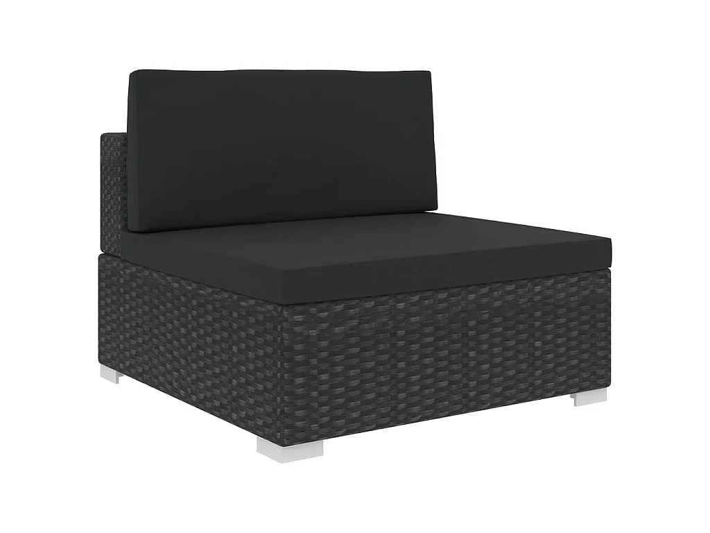 8-tlg. Garten-Lounge-Set mit Auflagen Poly Rattan Schwarz