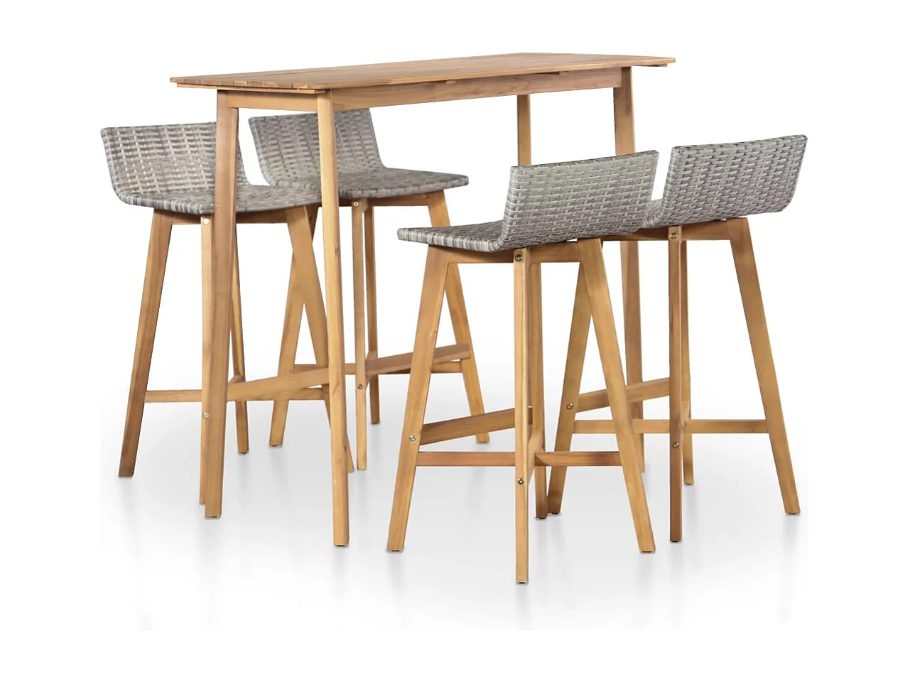 Set da Pranzo da Giardino 5 pz in Legno Massello di Acacia