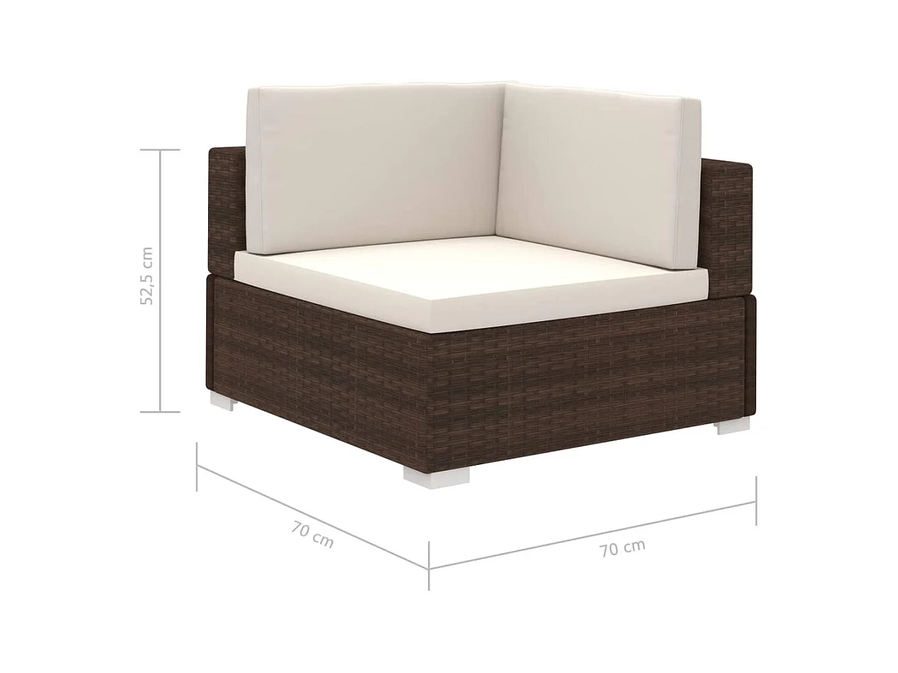 Salon de jardin 8 pcs avec coussins Résine tressée Marron