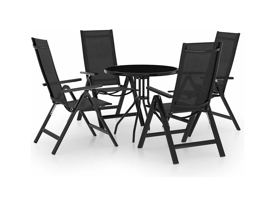 Ensemble de bistro 5 pcs noir et anthracite