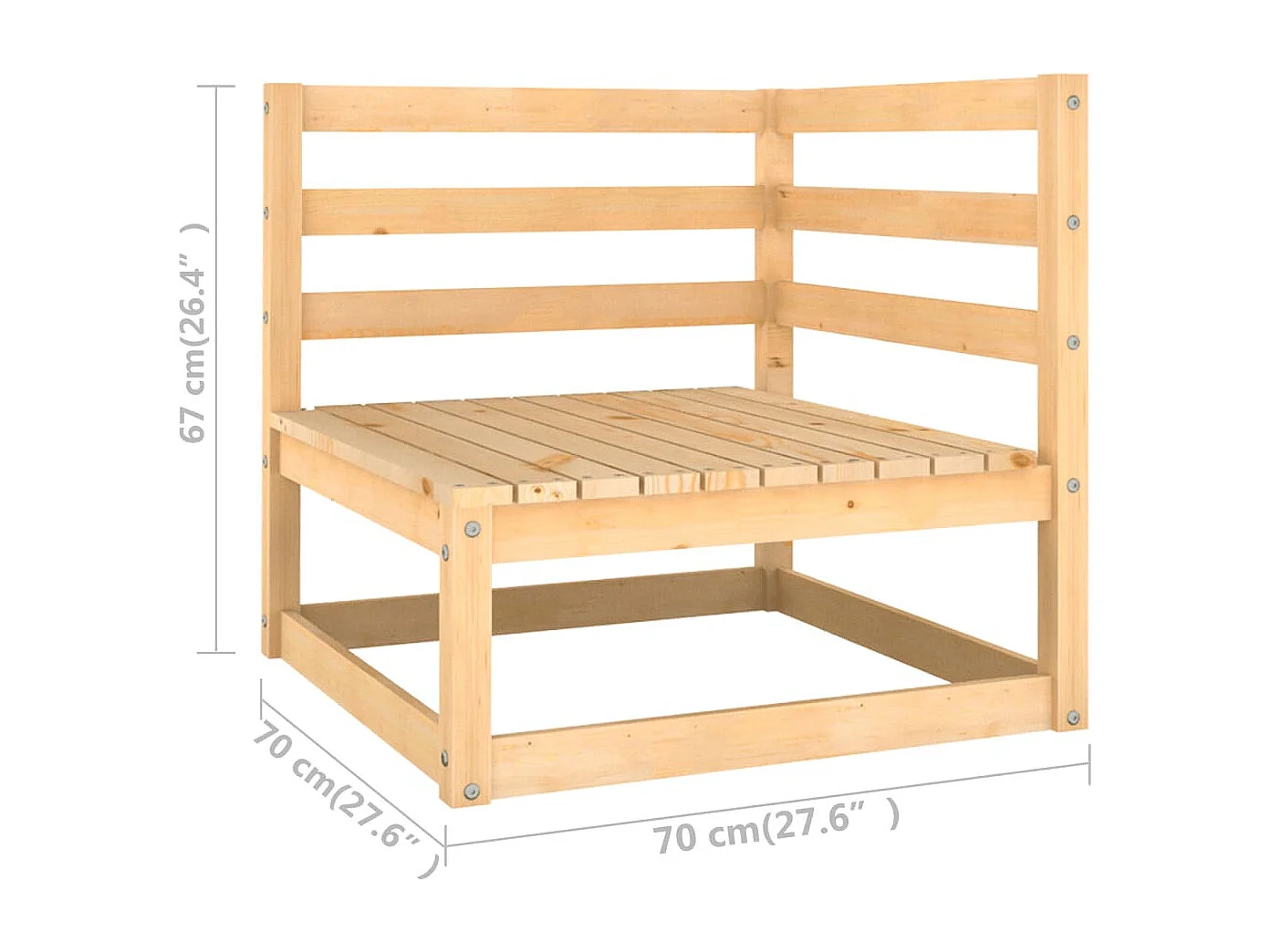11-delige Loungeset met kussens massief grenenhout