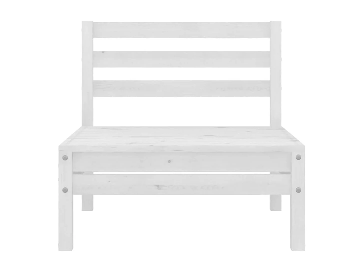 Set Divani da Giardino 8 pz Bianco in Legno Massello di Pino