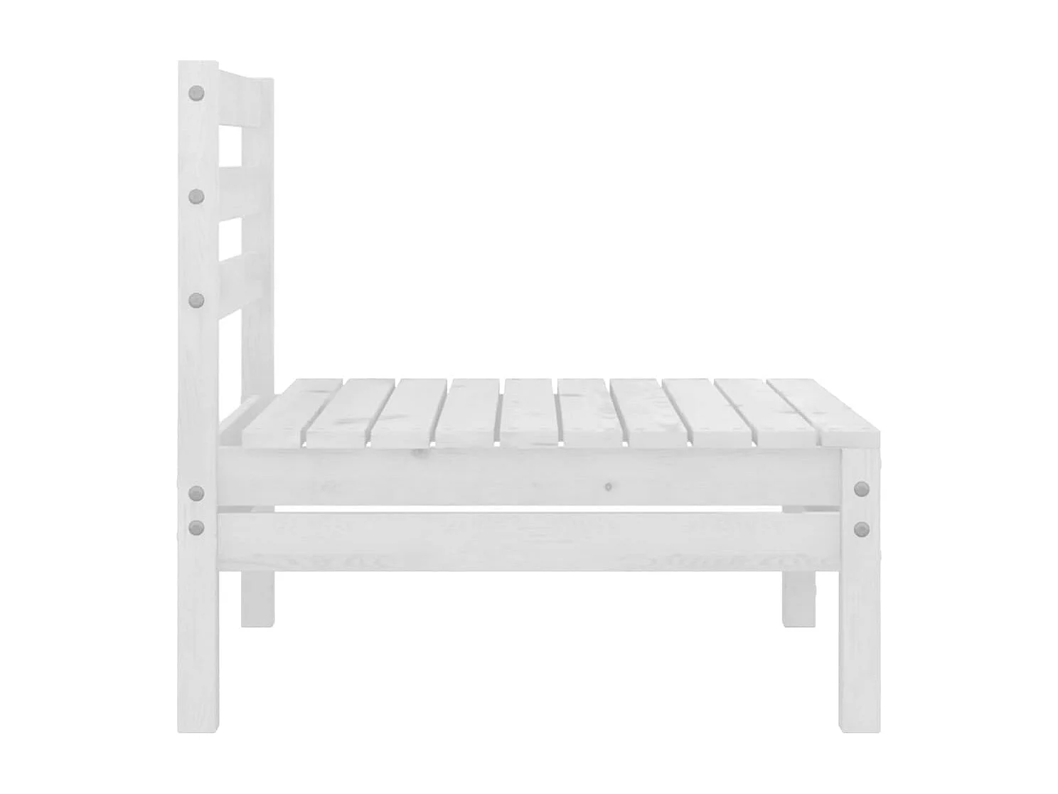 Set Divani da Giardino 8 pz Bianco in Legno Massello di Pino