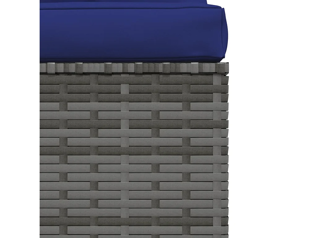 4-tlg. Garten-Lounge-Set mit Kissen Grau Poly Rattan