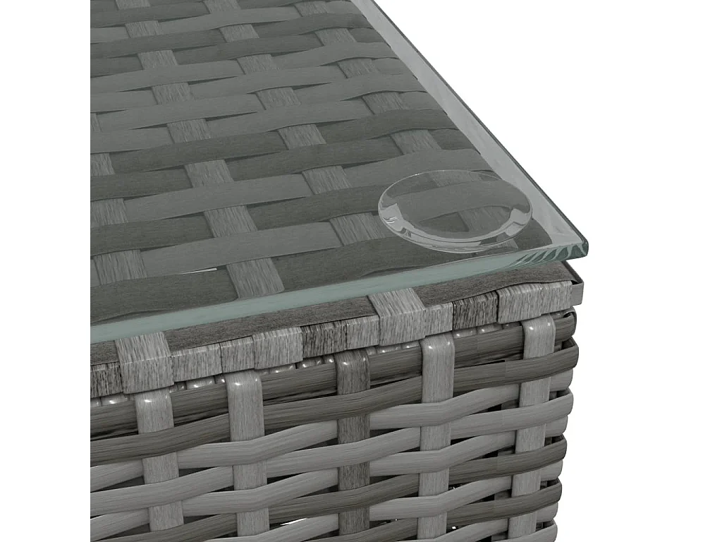 4-tlg. Garten-Lounge-Set mit Kissen Grau Poly Rattan