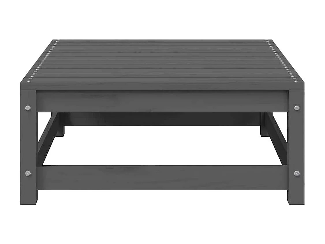 Muebles de jardín 3 piezas gris madera maciza de pino