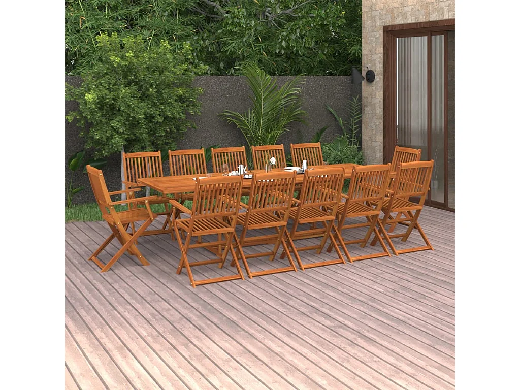 Ensemble à manger de jardin 13 pcs 280x90x75 cm bois d'acacia