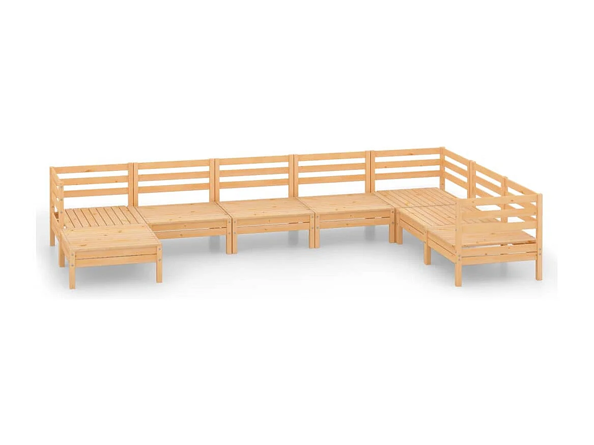 8-tlg. Garten-Lounge-Set Massivholz Kiefer