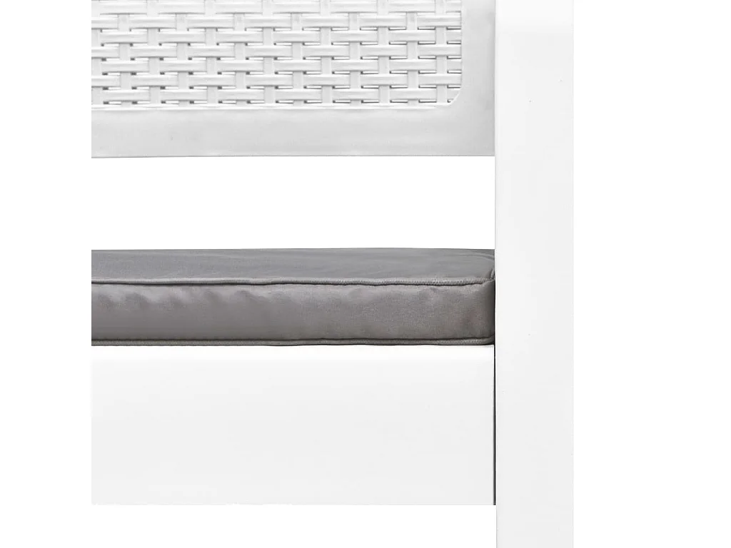 Garten-Lounge-Set mit Auflagen 4-tlg. Kunststoff Weiß