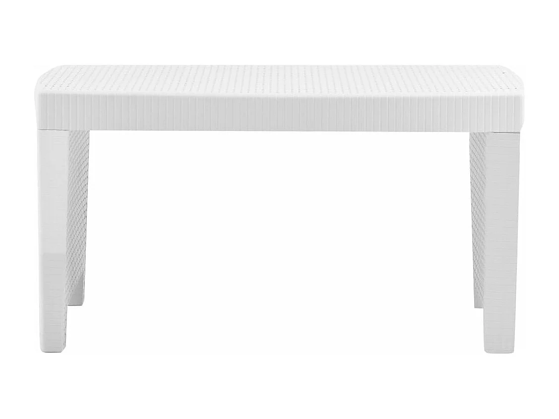 Garten-Lounge-Set mit Auflagen 4-tlg. Kunststoff Weiß