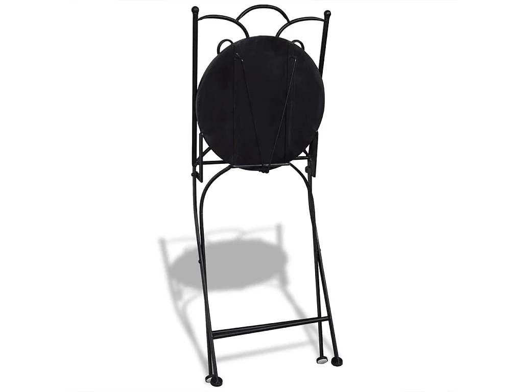 Mobilier de bistro 3 pcs Carreaux céramiques Noir et blanc