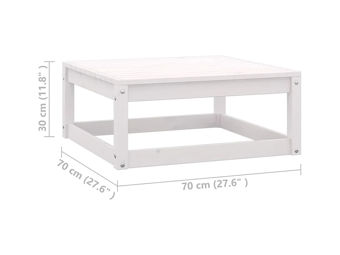 Set Salotto Giardino 8pz con Cuscini Bianco Legno Massello Pino