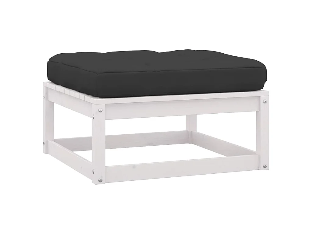 8-delige Loungeset met kussens massief grenenhout wit