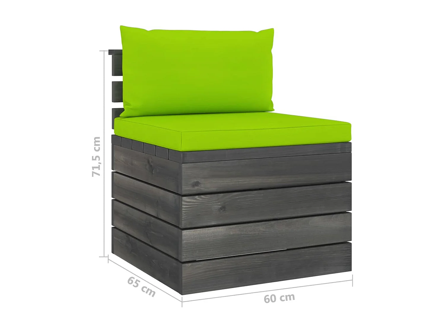 2-delige Loungeset met kussens pallet massief grenenhout